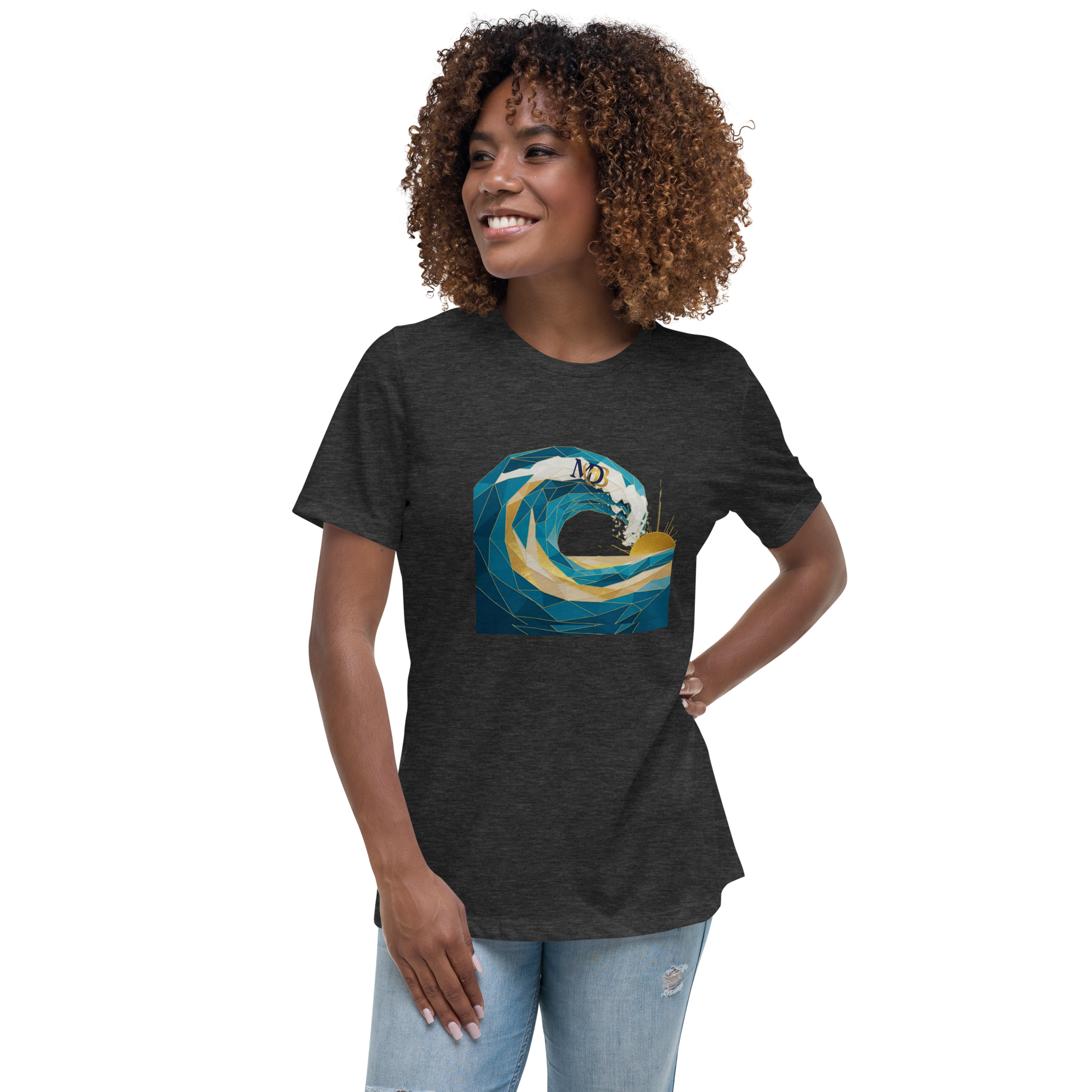 MDB Co Your Own Wave Womens Relaxed Cotton T Shirt Everyday Comfort