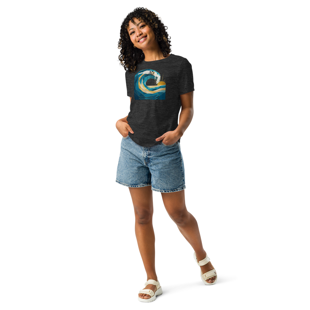 MDB Co Your Own Wave Womens Relaxed Cotton T Shirt Everyday Comfort