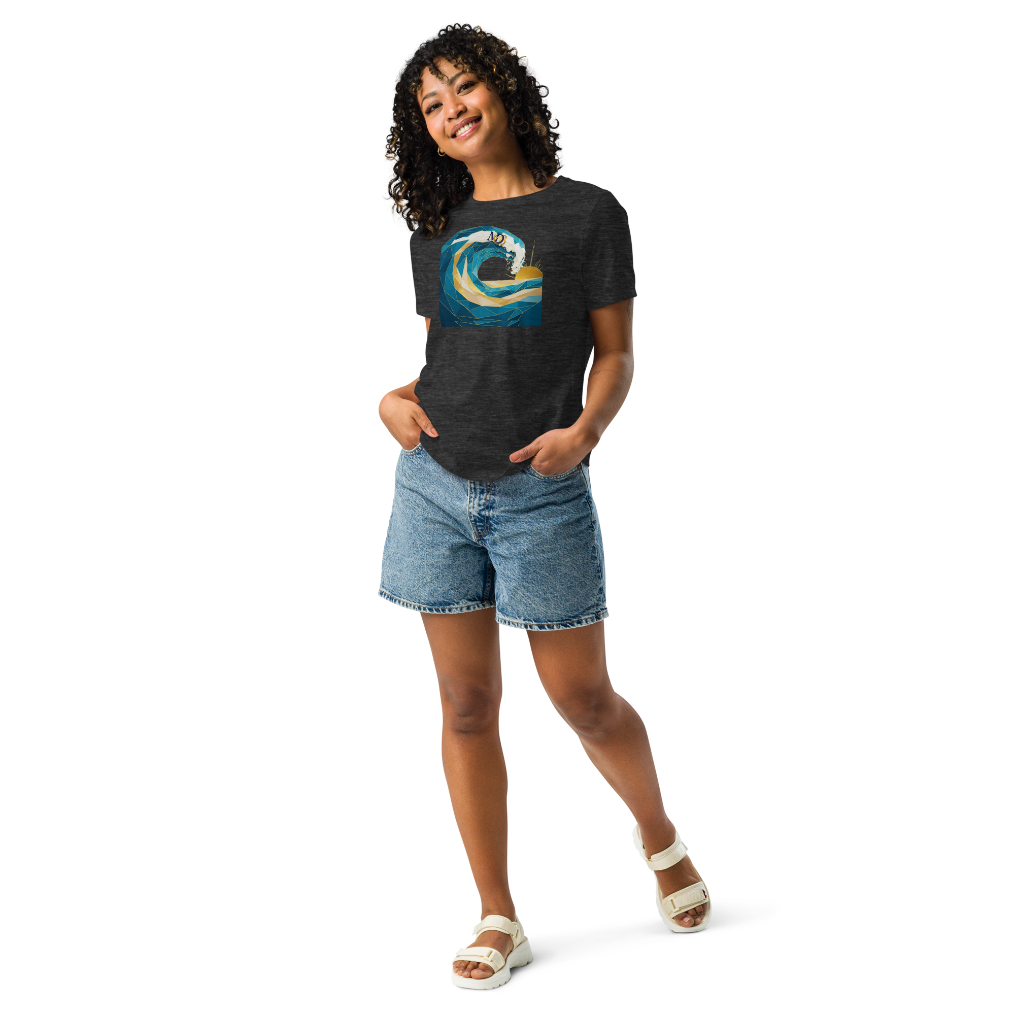 MDB Co Your Own Wave Womens Relaxed Cotton T Shirt Everyday Comfort