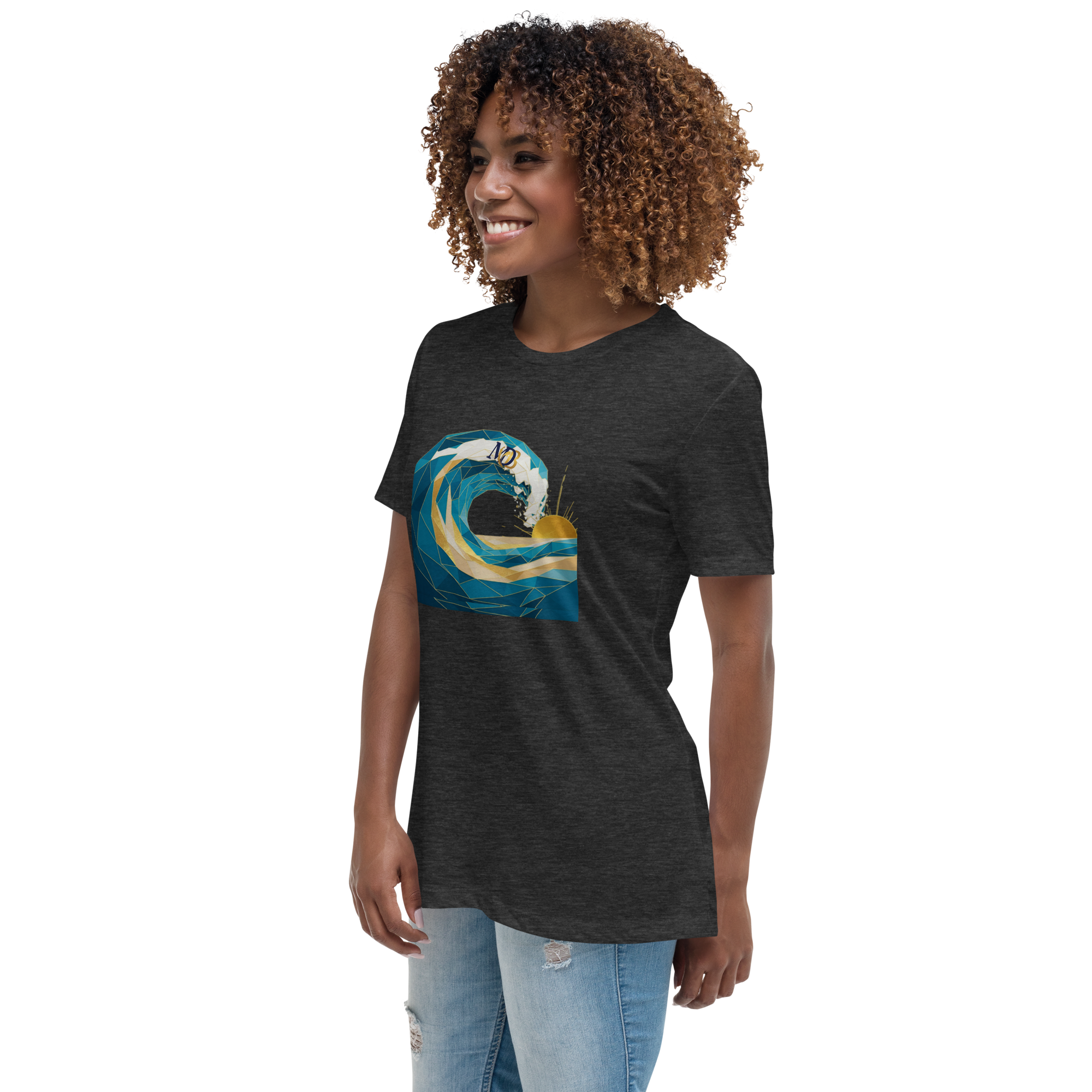 MDB Co Your Own Wave Womens Relaxed Cotton T Shirt Everyday Comfort