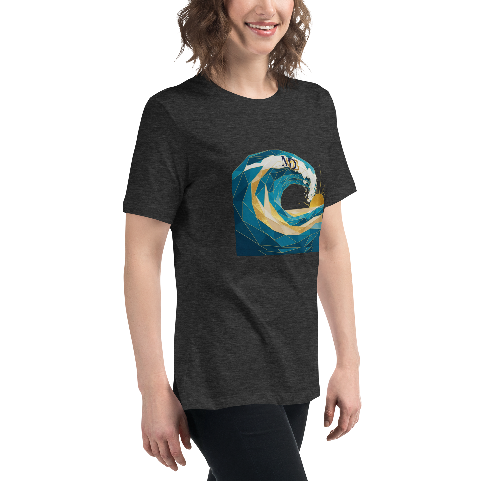 MDB Co Your Own Wave Womens Relaxed Cotton T Shirt Everyday Comfort