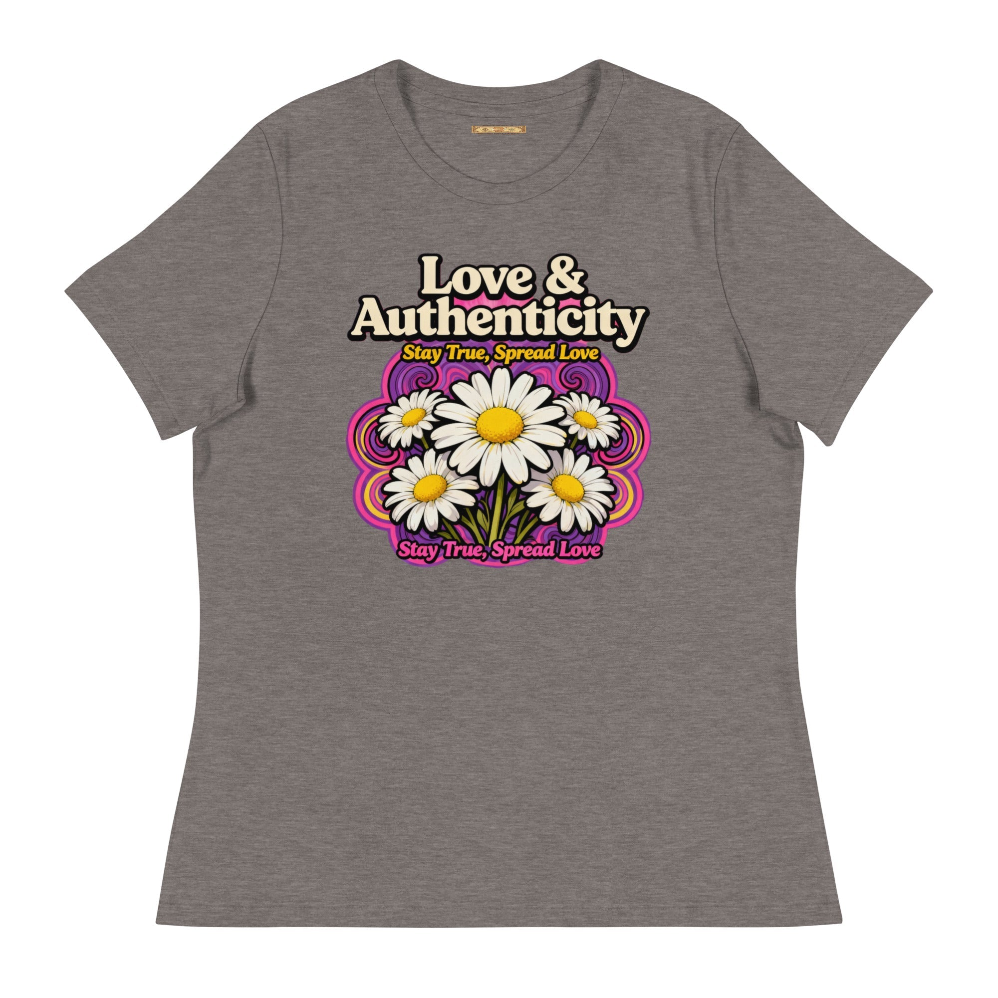 MDB Co.Love & Authenticity Womens Relaxed Fit Airlume Cotton T Shirt