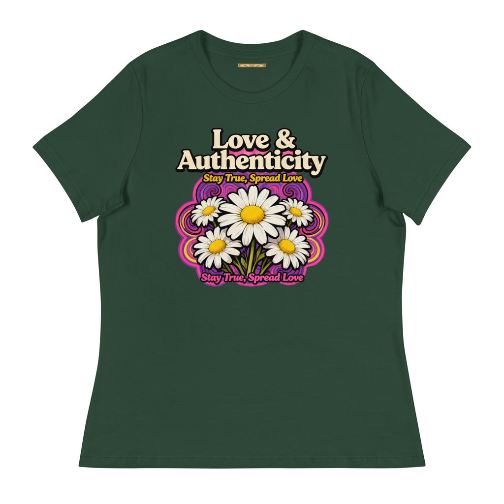 MDB Co.Love & Authenticity Womens Relaxed Fit Airlume Cotton T Shirt