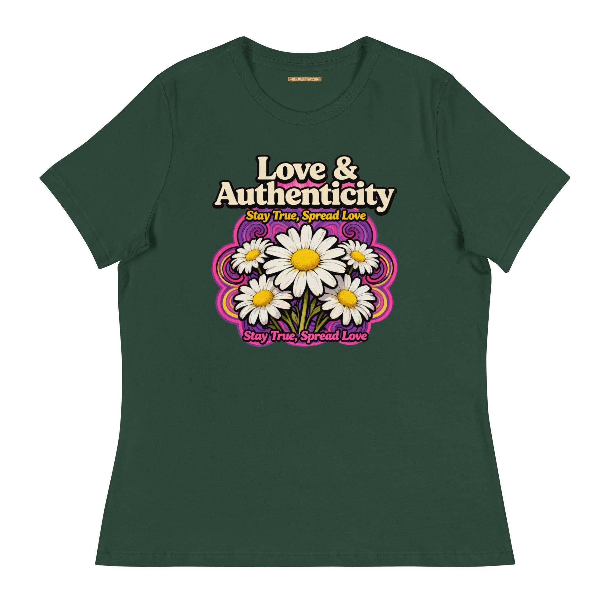 MDB Co.Love & Authenticity Womens Relaxed Fit Airlume Cotton T Shirt
