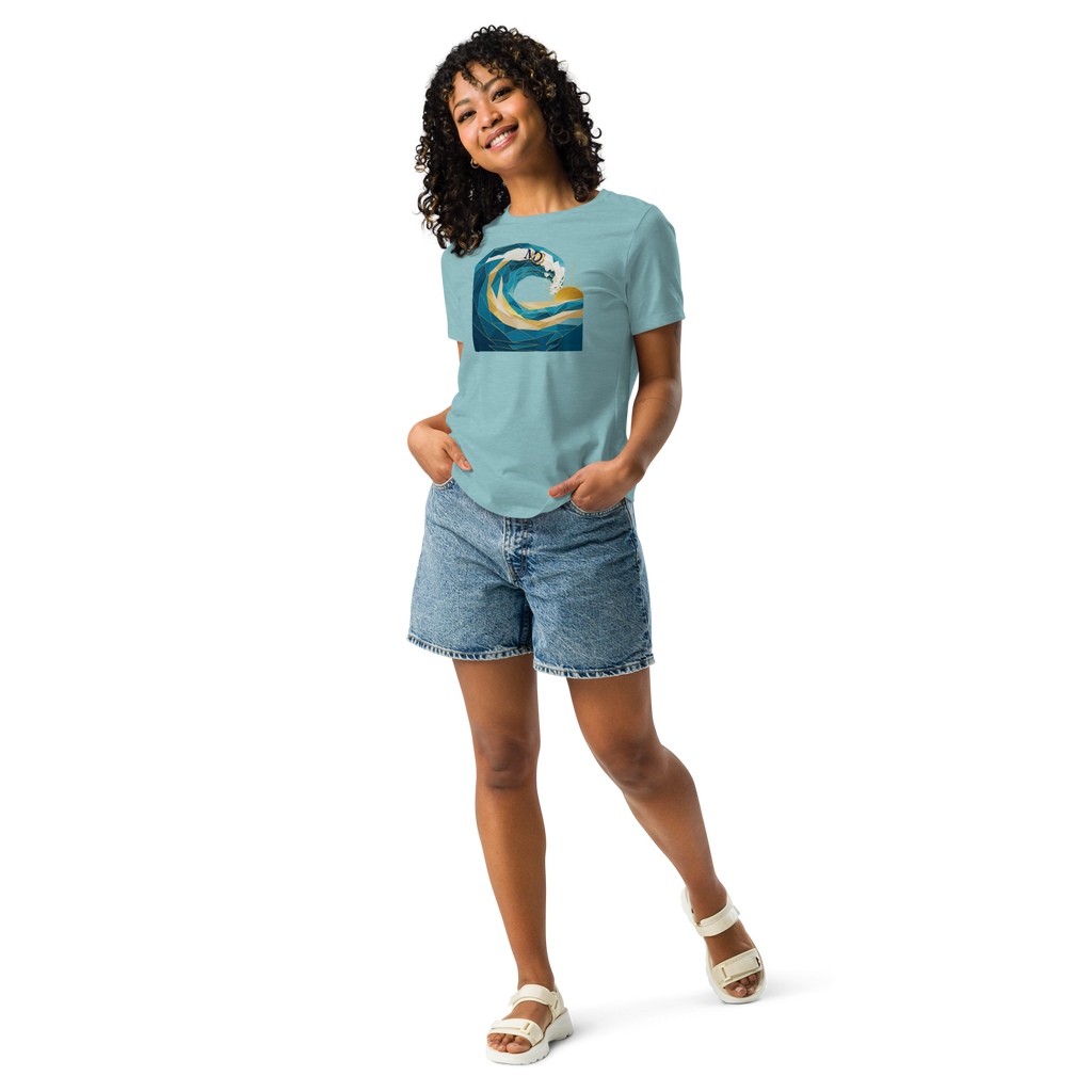 MDB Co Your Own Wave Womens Relaxed Cotton T Shirt Everyday Comfort
