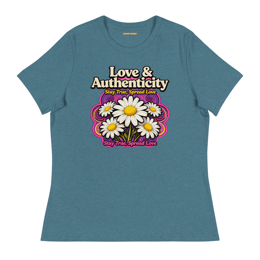 MDB Co.Love & Authenticity Womens Relaxed Fit Airlume Cotton T Shirt