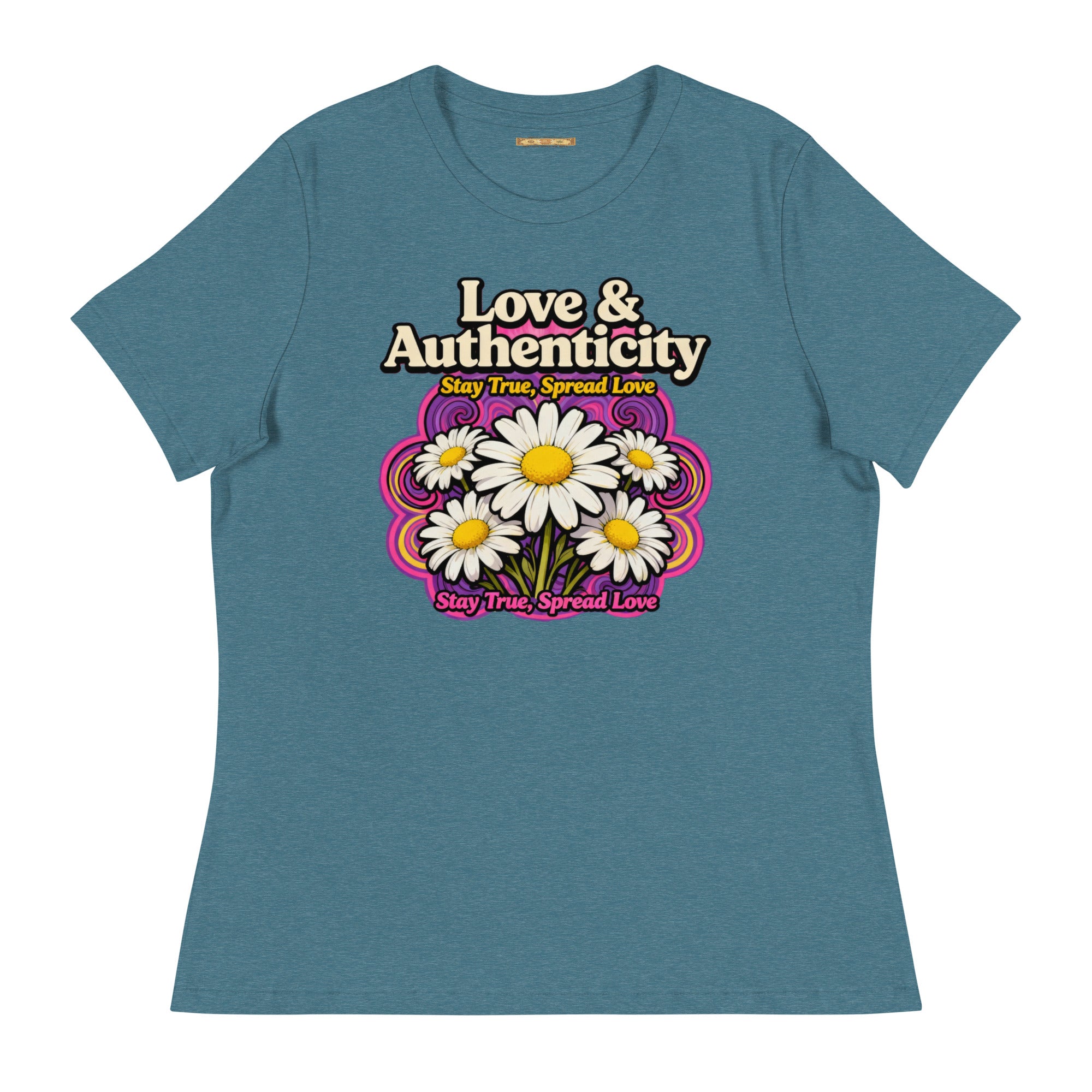 MDB Co.Love & Authenticity Womens Relaxed Fit Airlume Cotton T Shirt