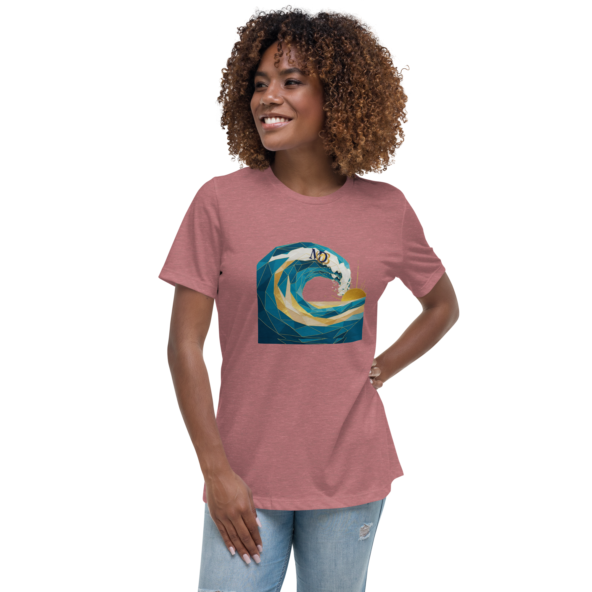 MDB Co Your Own Wave Womens Relaxed Cotton T Shirt Everyday Comfort