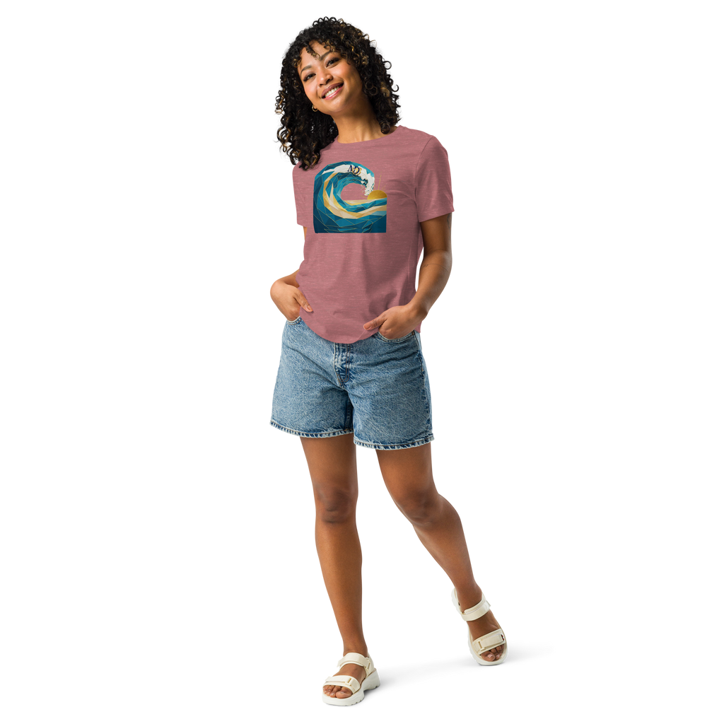 MDB Co Your Own Wave Womens Relaxed Cotton T Shirt Everyday Comfort