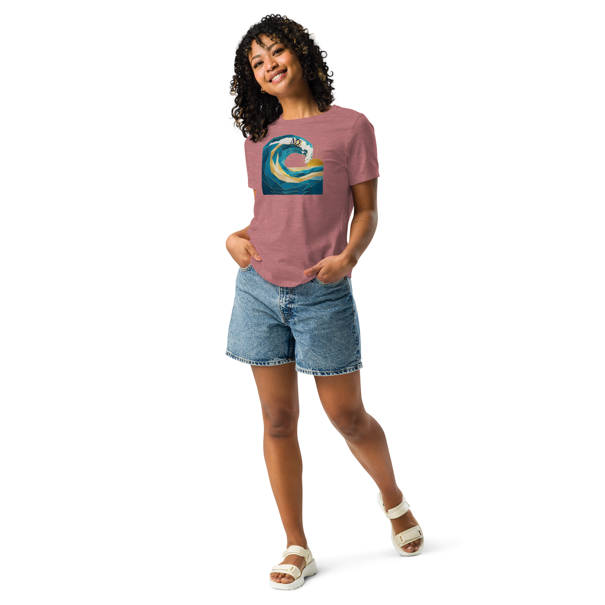 MDB Co Your Own Wave Womens Relaxed Cotton T Shirt Everyday Comfort