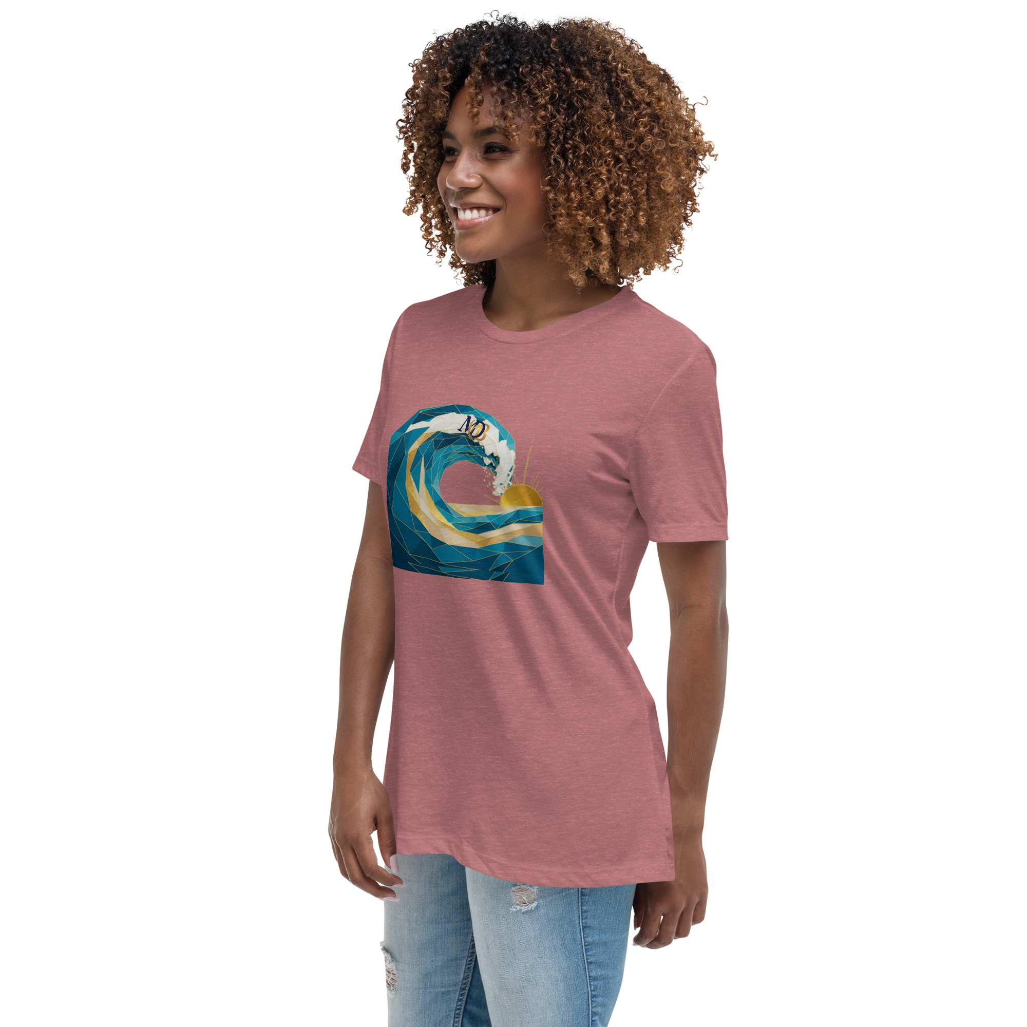 MDB Co Your Own Wave Womens Relaxed Cotton T Shirt Everyday Comfort