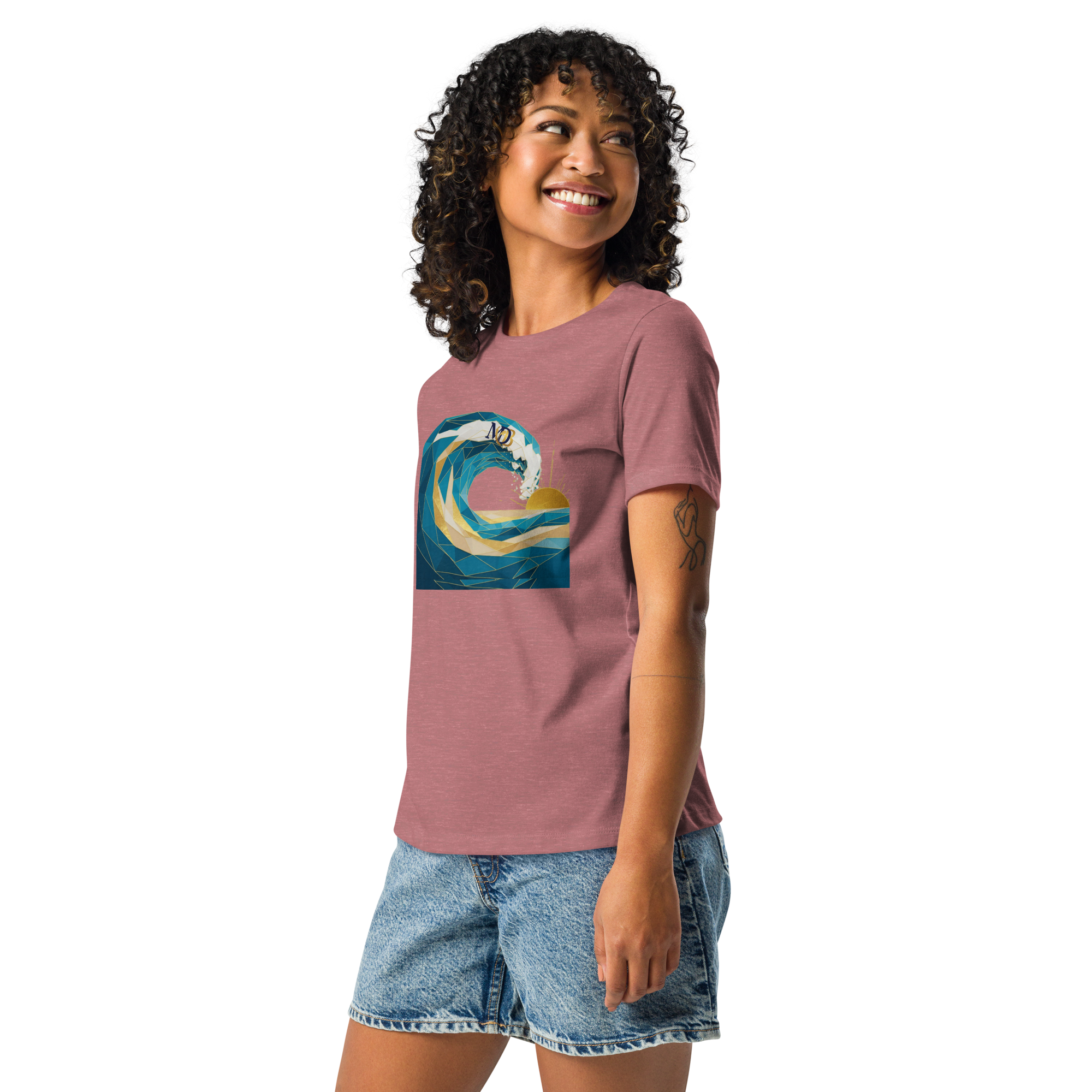MDB Co Your Own Wave Womens Relaxed Cotton T Shirt Everyday Comfort