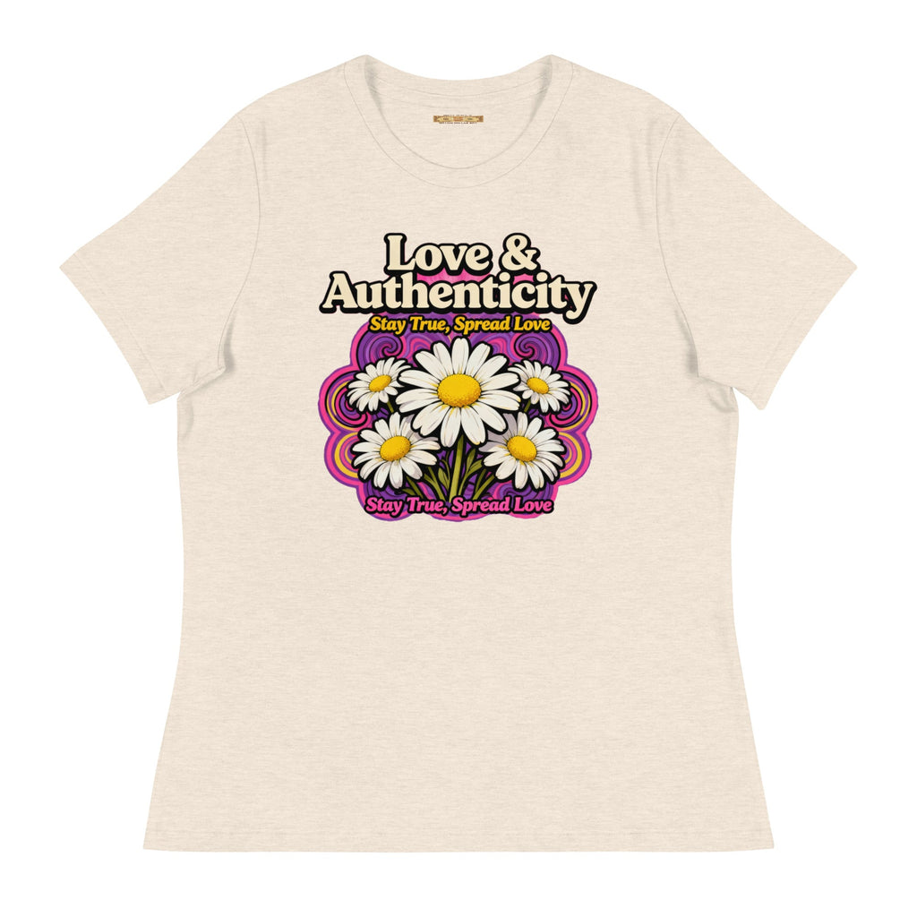 MDB Co.Love & Authenticity Womens Relaxed Fit Airlume Cotton T Shirt