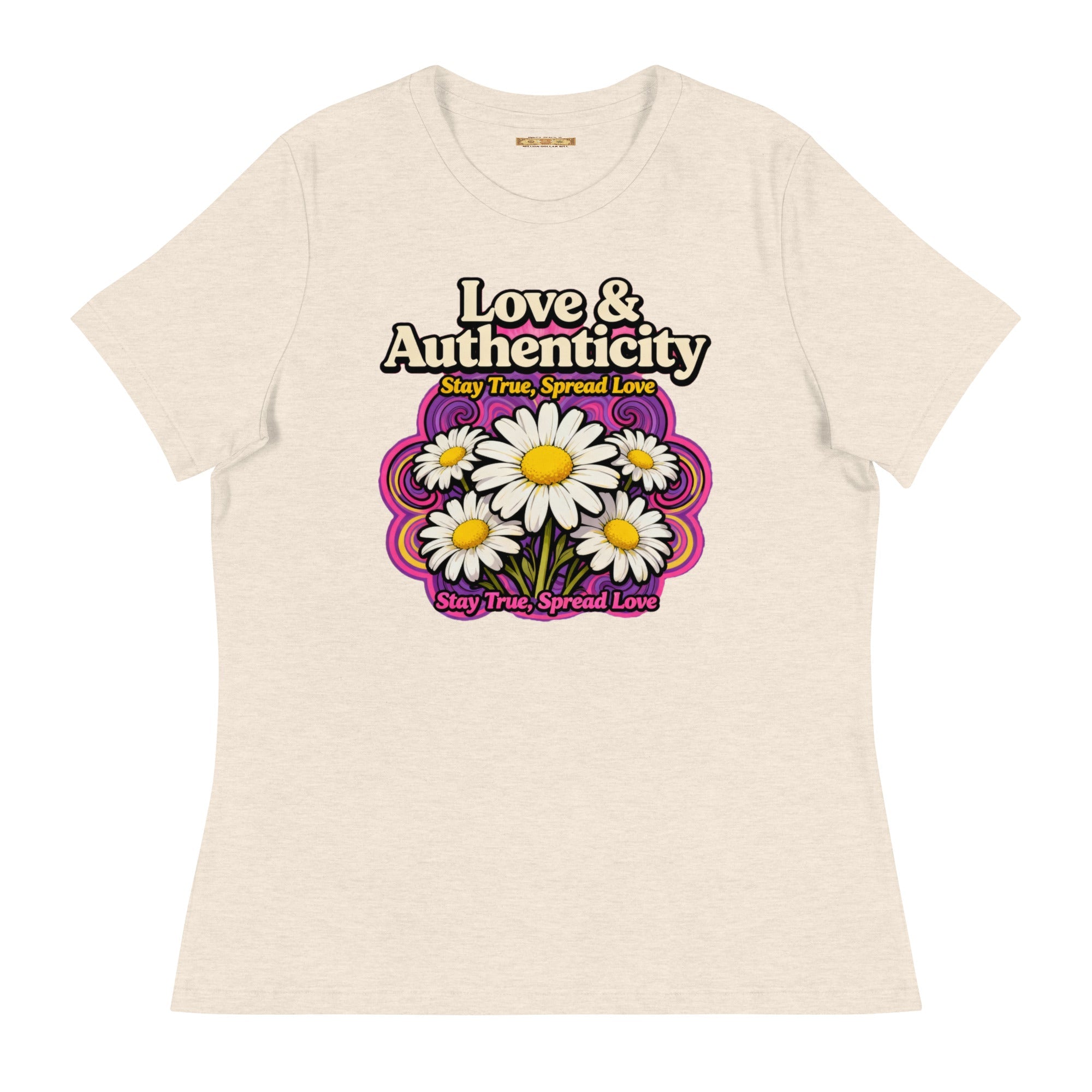 MDB Co.Love & Authenticity Womens Relaxed Fit Airlume Cotton T Shirt