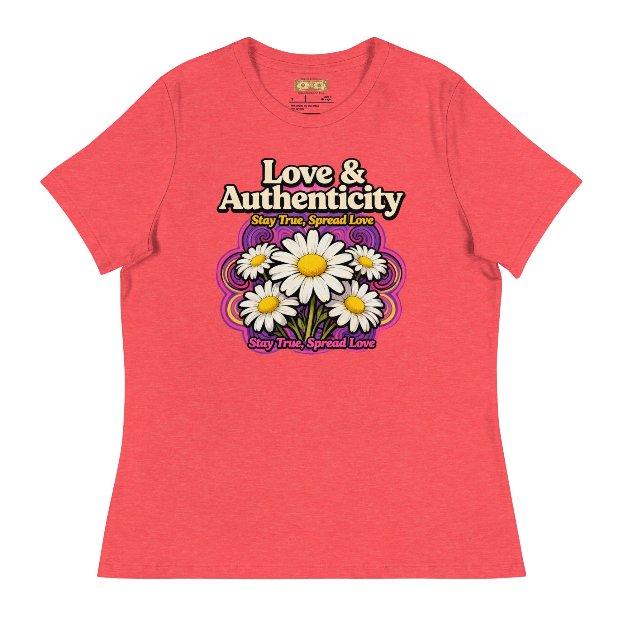 MDB Co.Love & Authenticity Womens Relaxed Fit Airlume Cotton T Shirt