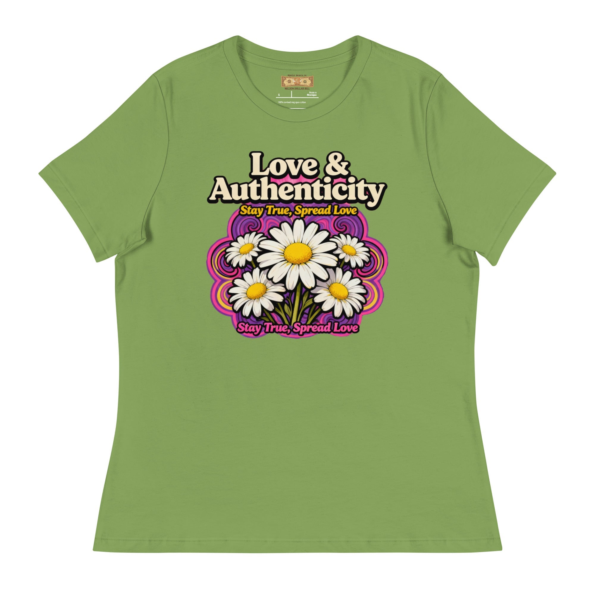 MDB Co.Love & Authenticity Womens Relaxed Fit Airlume Cotton T Shirt