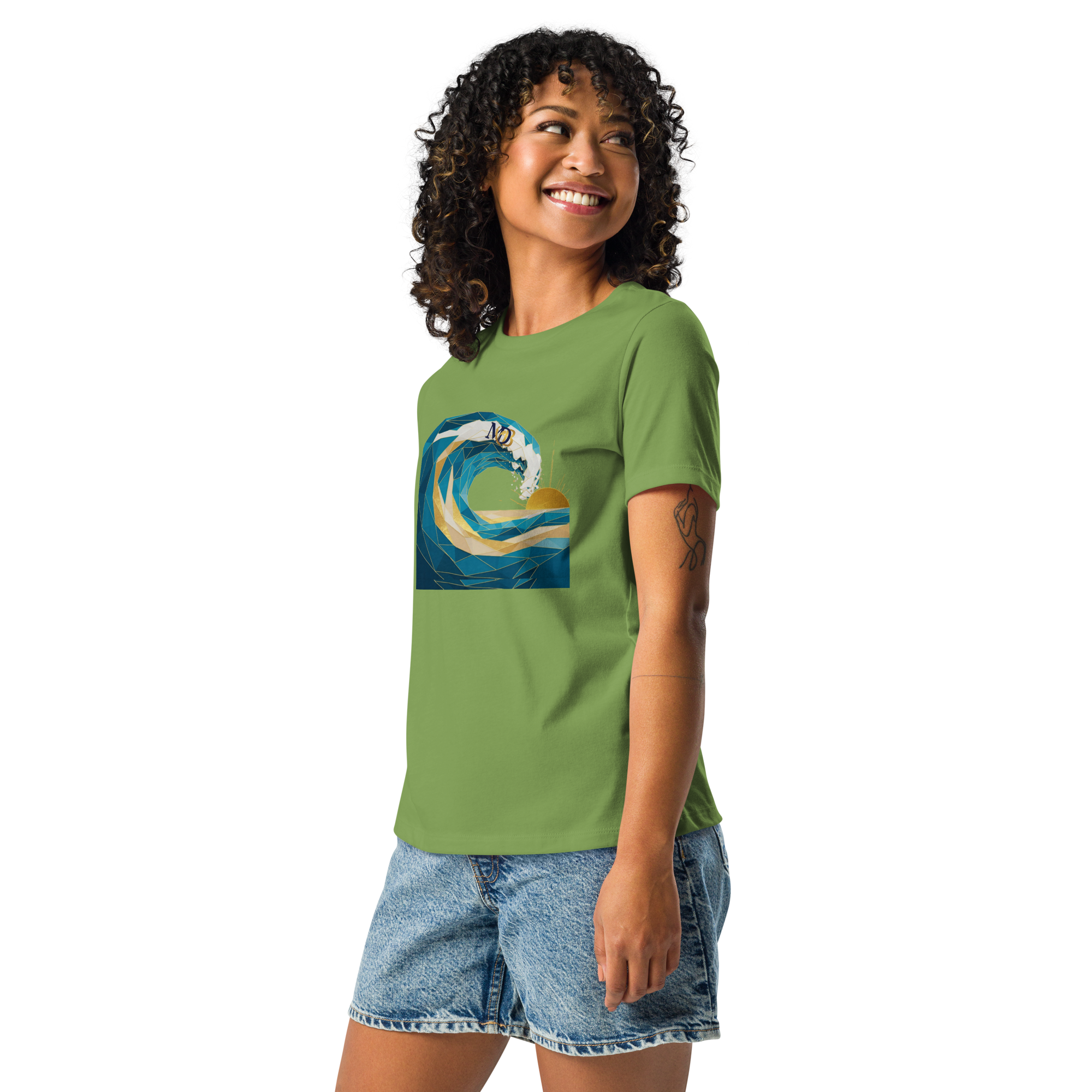 MDB Co Your Own Wave Womens Relaxed Cotton T Shirt Everyday Comfort