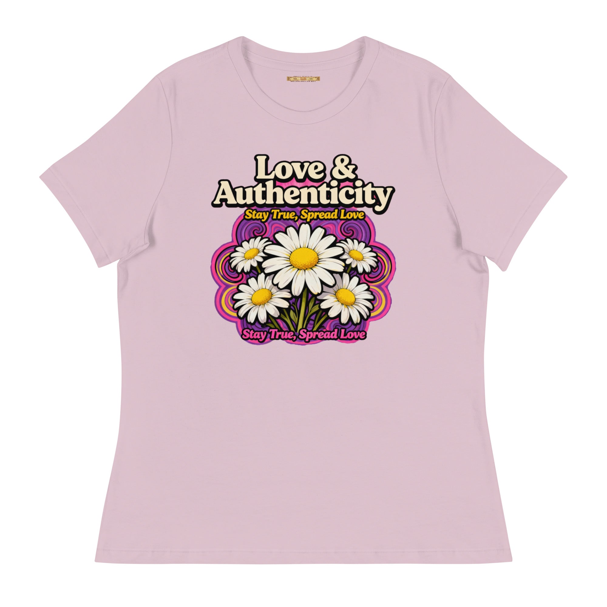 MDB Co.Love & Authenticity Womens Relaxed Fit Airlume Cotton T Shirt
