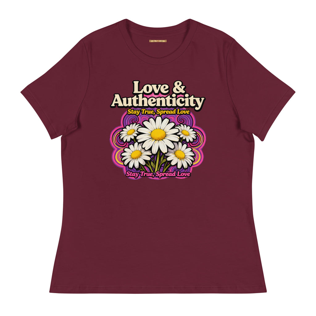 MDB Co.Love & Authenticity Womens Relaxed Fit Airlume Cotton T Shirt