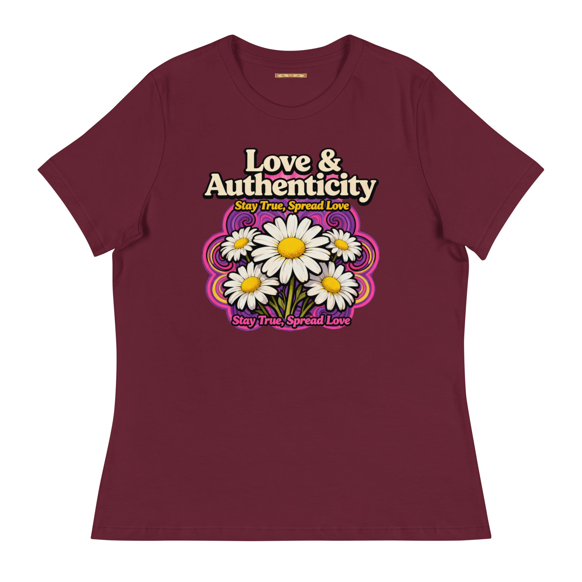 MDB Co.Love & Authenticity Womens Relaxed Fit Airlume Cotton T Shirt