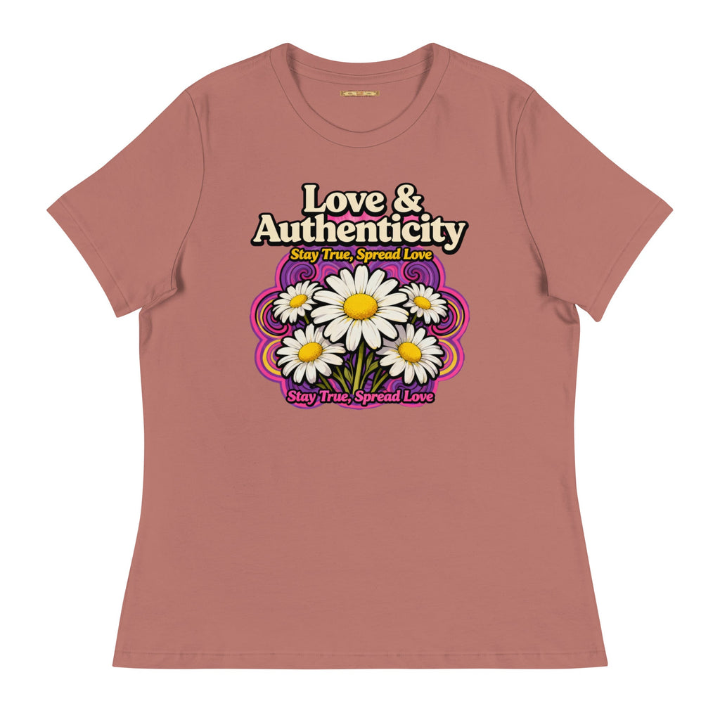 MDB Co.Love & Authenticity Womens Relaxed Fit Airlume Cotton T Shirt