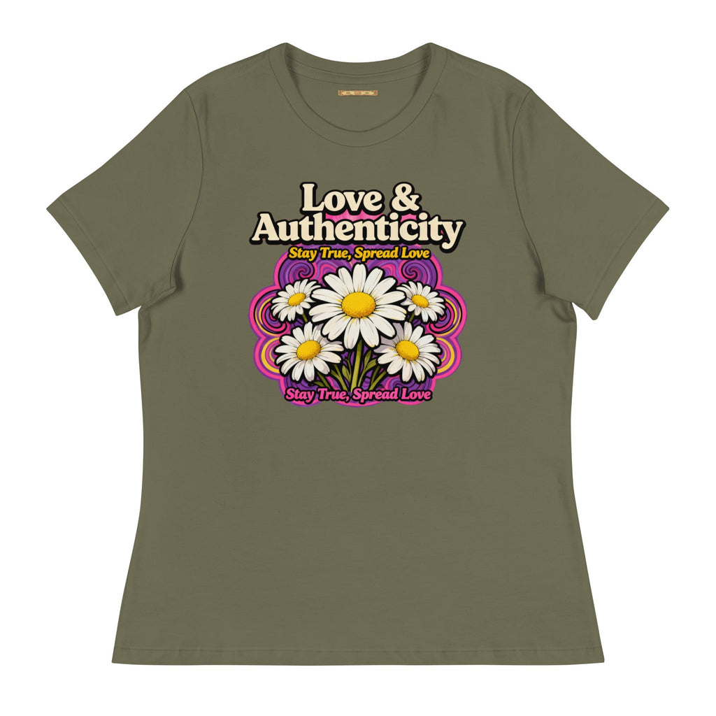 MDB Co.Love & Authenticity Womens Relaxed Fit Airlume Cotton T Shirt