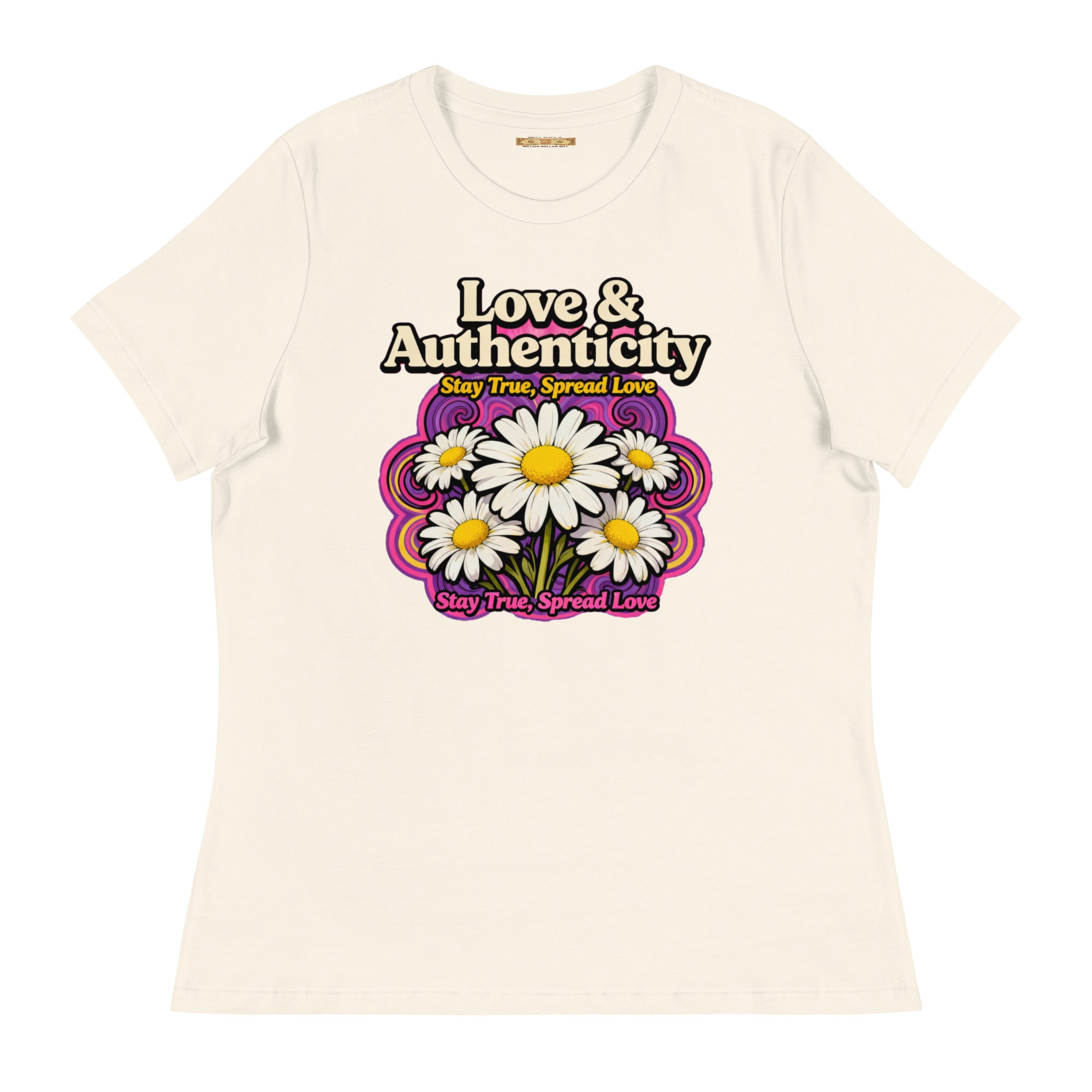 MDB Co.Love & Authenticity Womens Relaxed Fit Airlume Cotton T Shirt