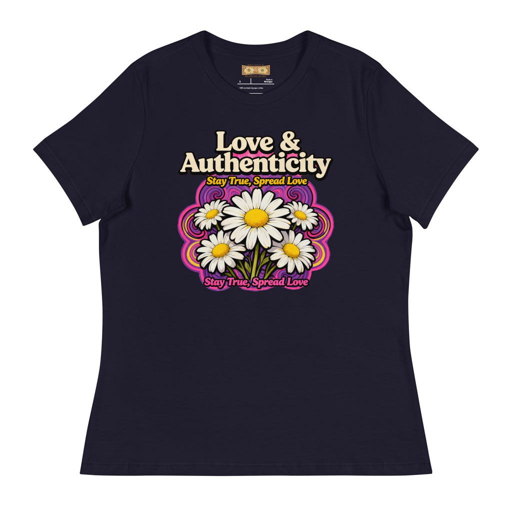 MDB Co.Love & Authenticity Womens Relaxed Fit Airlume Cotton T Shirt