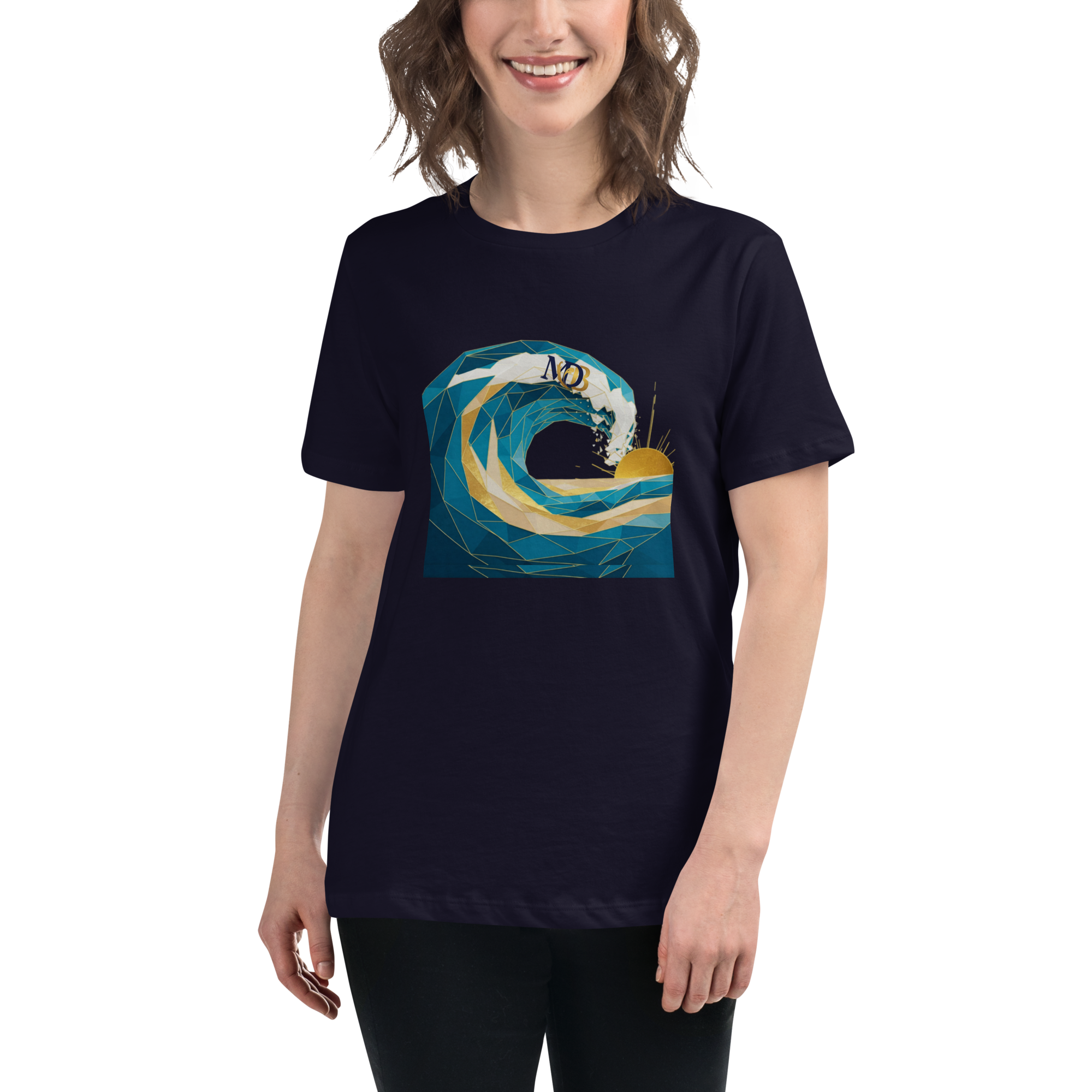 MDB Co Your Own Wave Womens Relaxed Cotton T Shirt Everyday Comfort