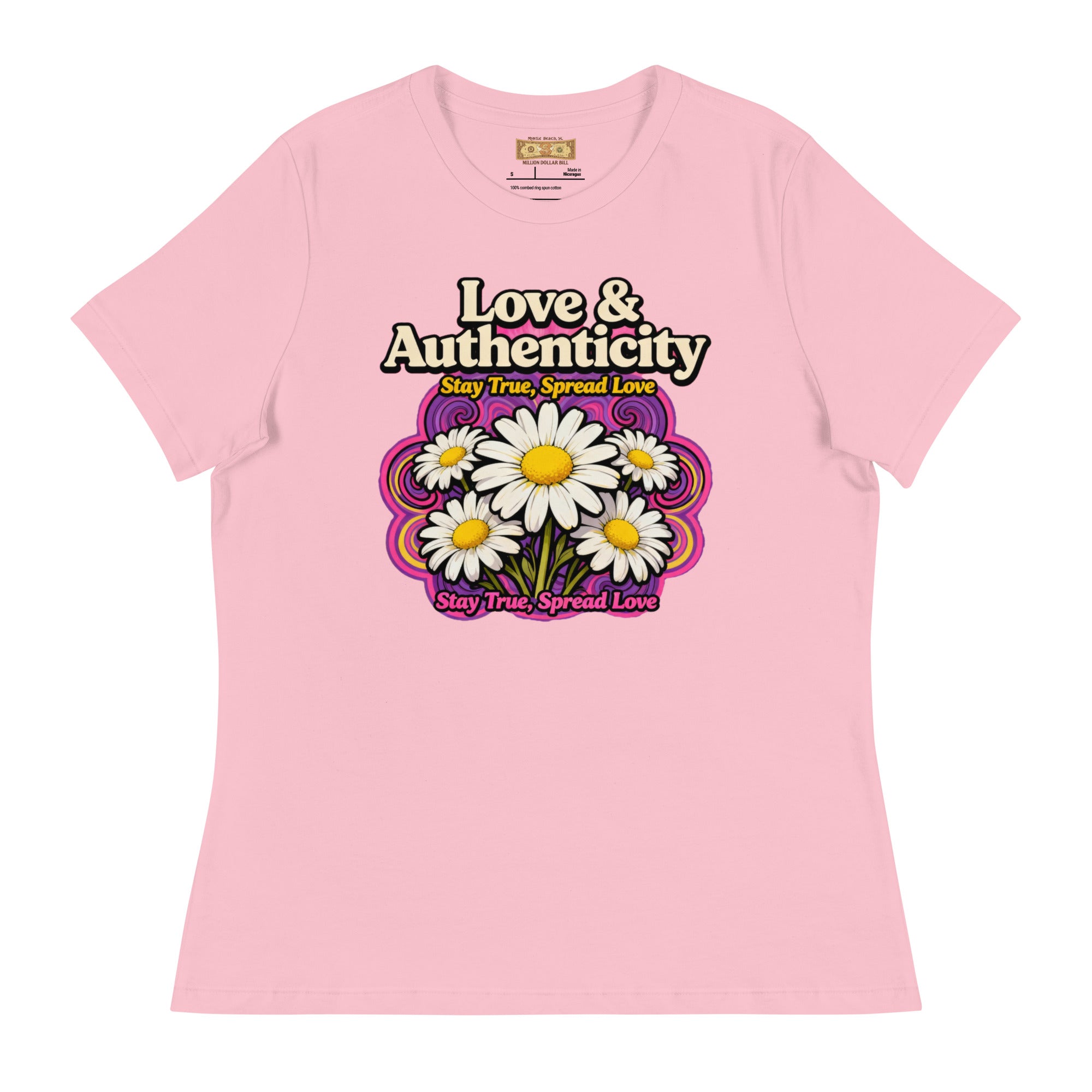 MDB Co.Love & Authenticity Womens Relaxed Fit Airlume Cotton T Shirt
