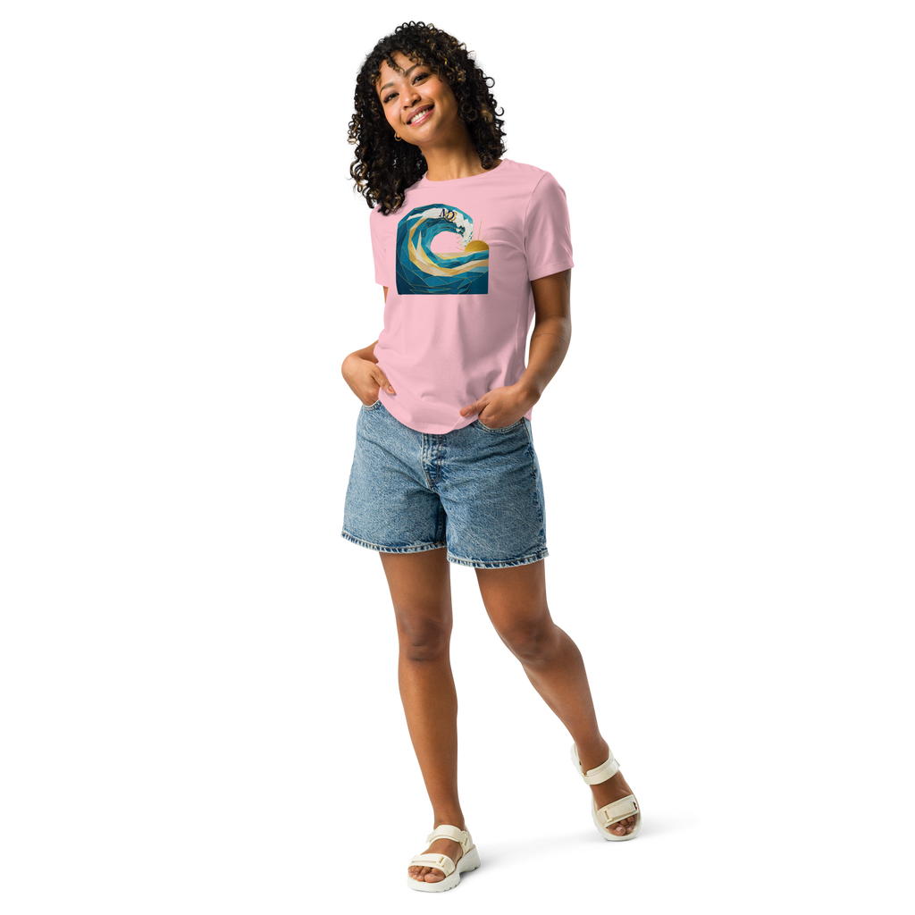 MDB Co Your Own Wave Womens Relaxed Cotton T Shirt Everyday Comfort