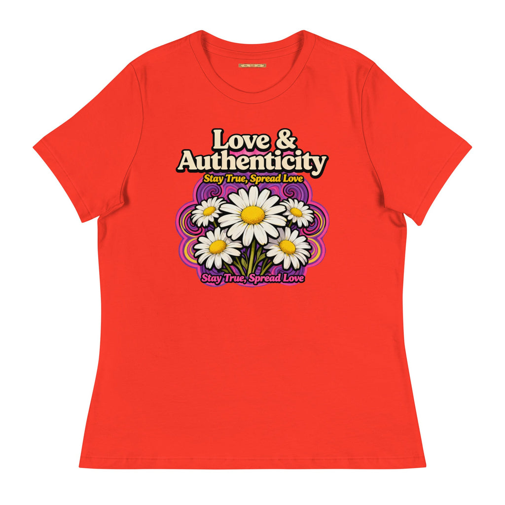 MDB Co.Love & Authenticity Womens Relaxed Fit Airlume Cotton T Shirt