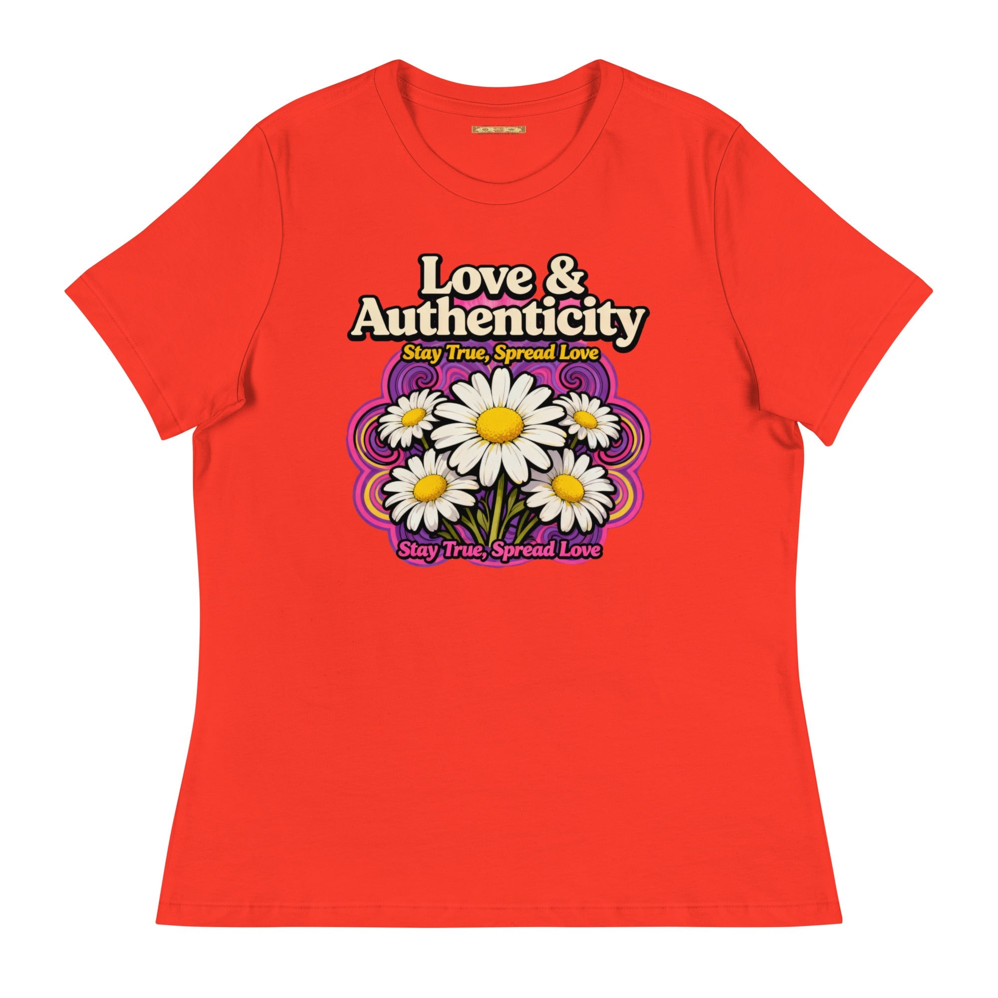 MDB Co.Love & Authenticity Womens Relaxed Fit Airlume Cotton T Shirt