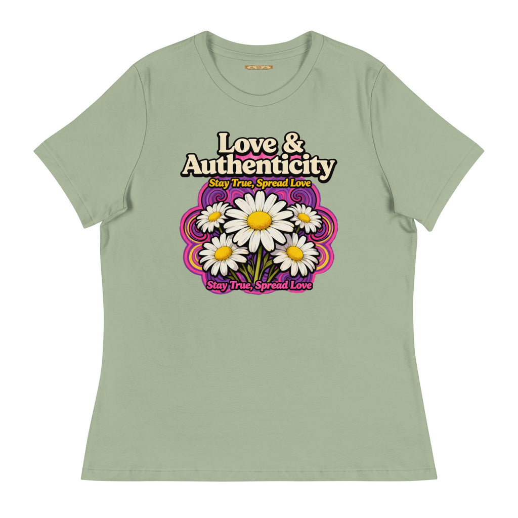 MDB Co.Love & Authenticity Womens Relaxed Fit Airlume Cotton T Shirt