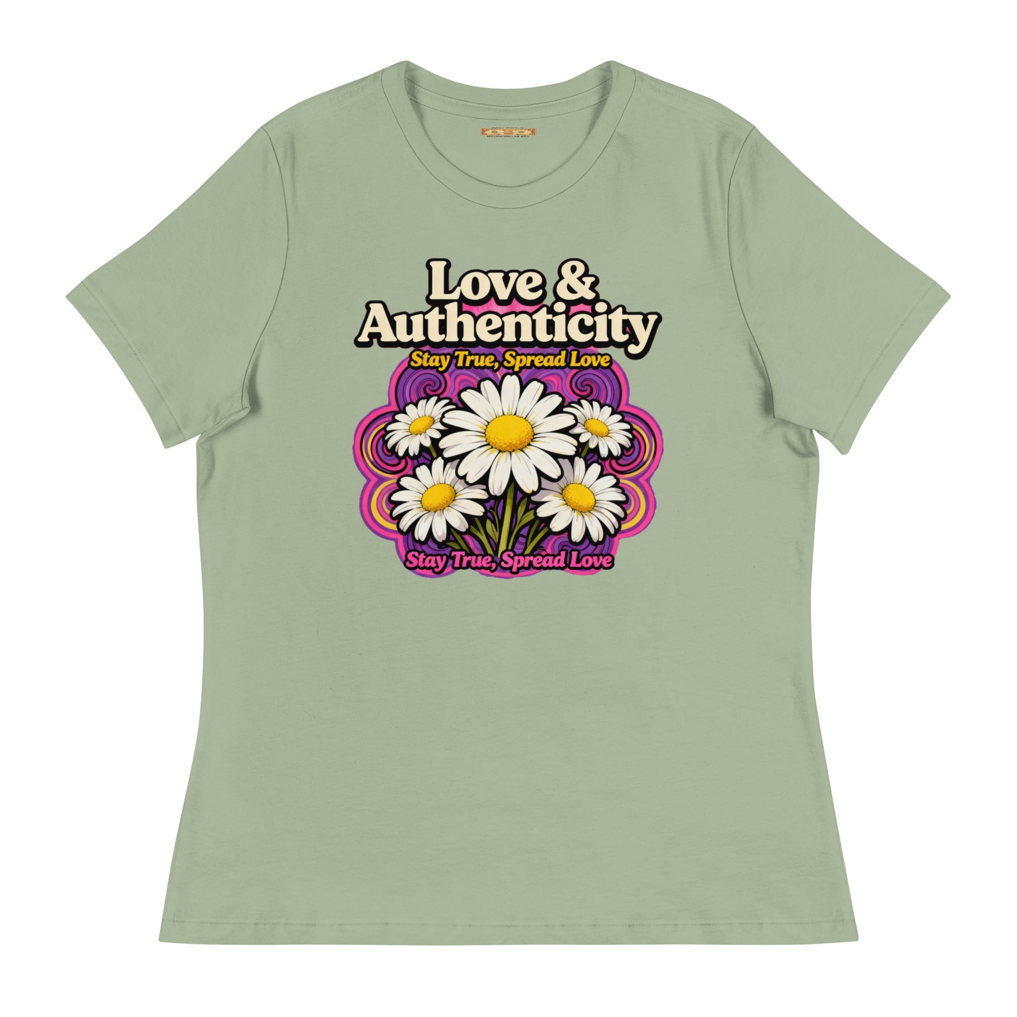 MDB Co.Love & Authenticity Womens Relaxed Fit Airlume Cotton T Shirt