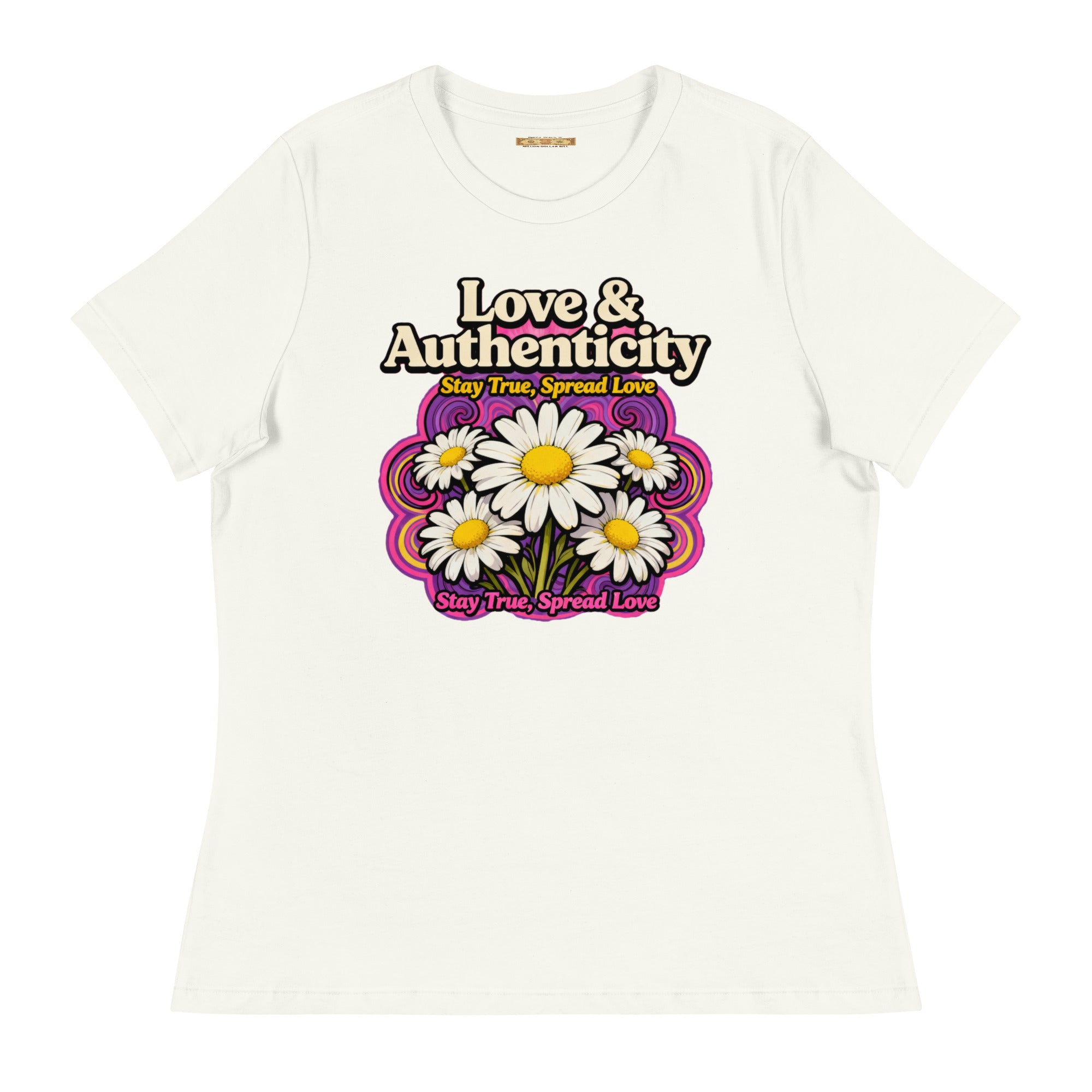 MDB Co.Love & Authenticity Womens Relaxed Fit Airlume Cotton T Shirt